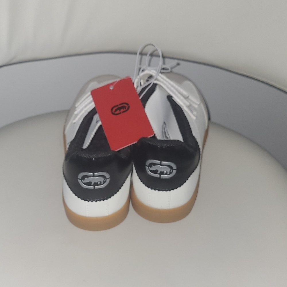 Kids White and Black Velcro Sneakers - Picture 5 of 7